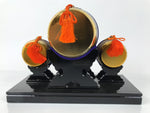 Japanese Gogatsu Ningyo Taiko Drum Display Vtg Lacquered Stand Boys' Day ID646