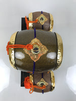 Japanese Gogatsu Ningyo Taiko Drum Display Vtg Lacquered Stand Boys' Day ID646