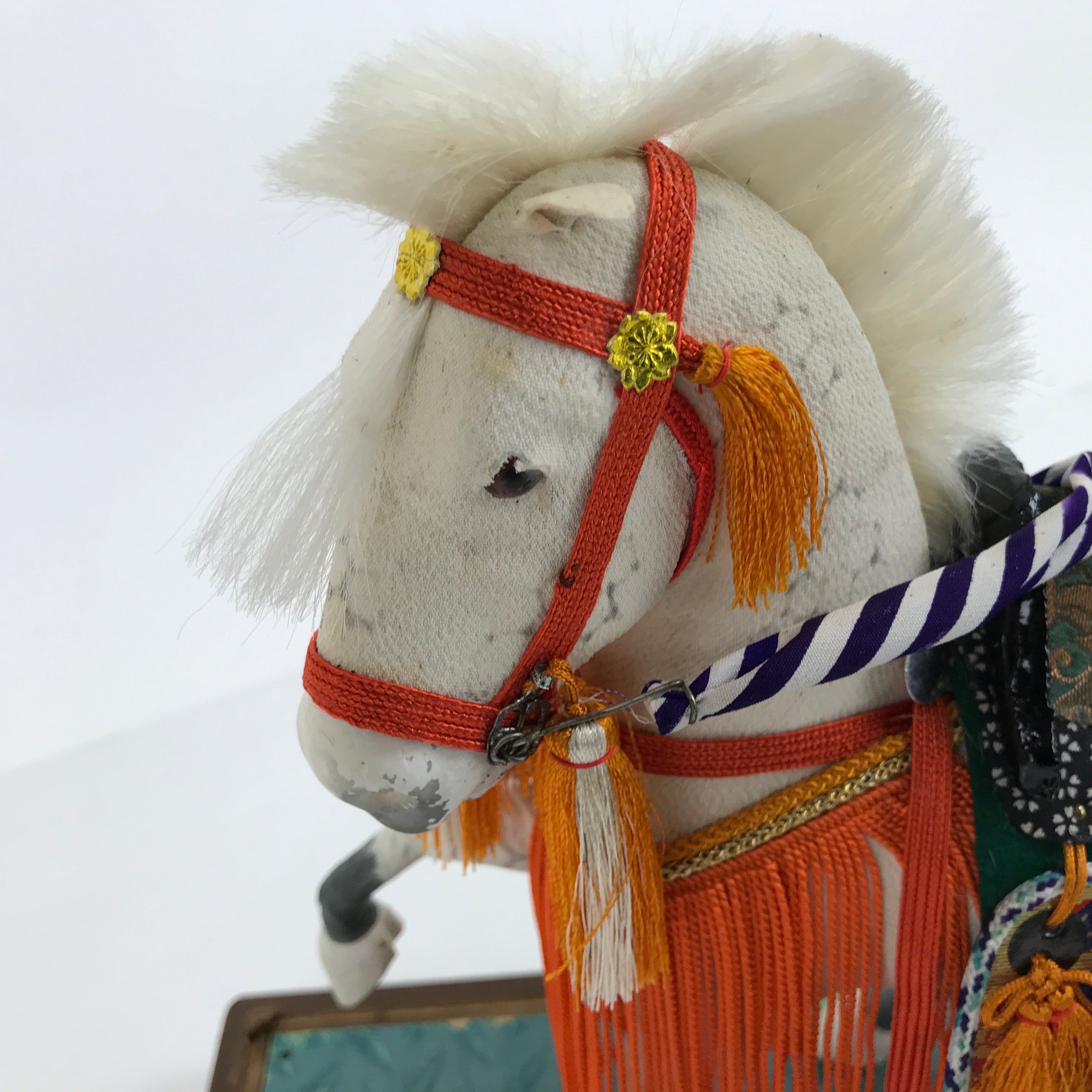 Japanese Gogatsu Ningyo White Horse Figurine Vtg Boys Day Festival Display ID559