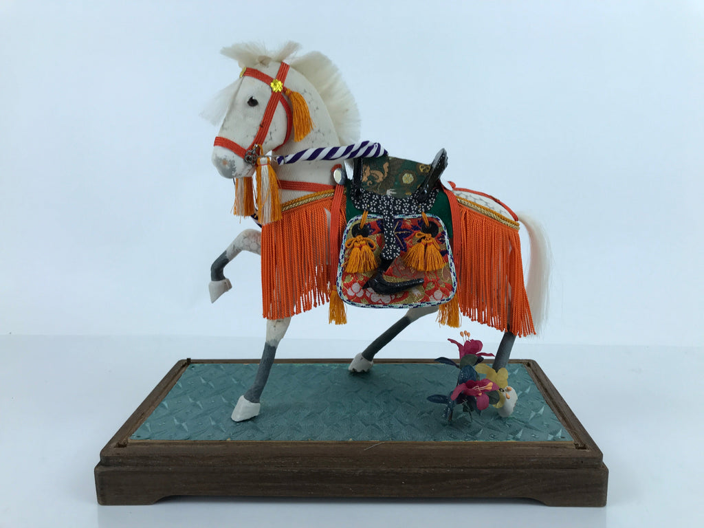 Japanese Gogatsu Ningyo White Horse Figurine Vtg Boys Day Festival Display ID559