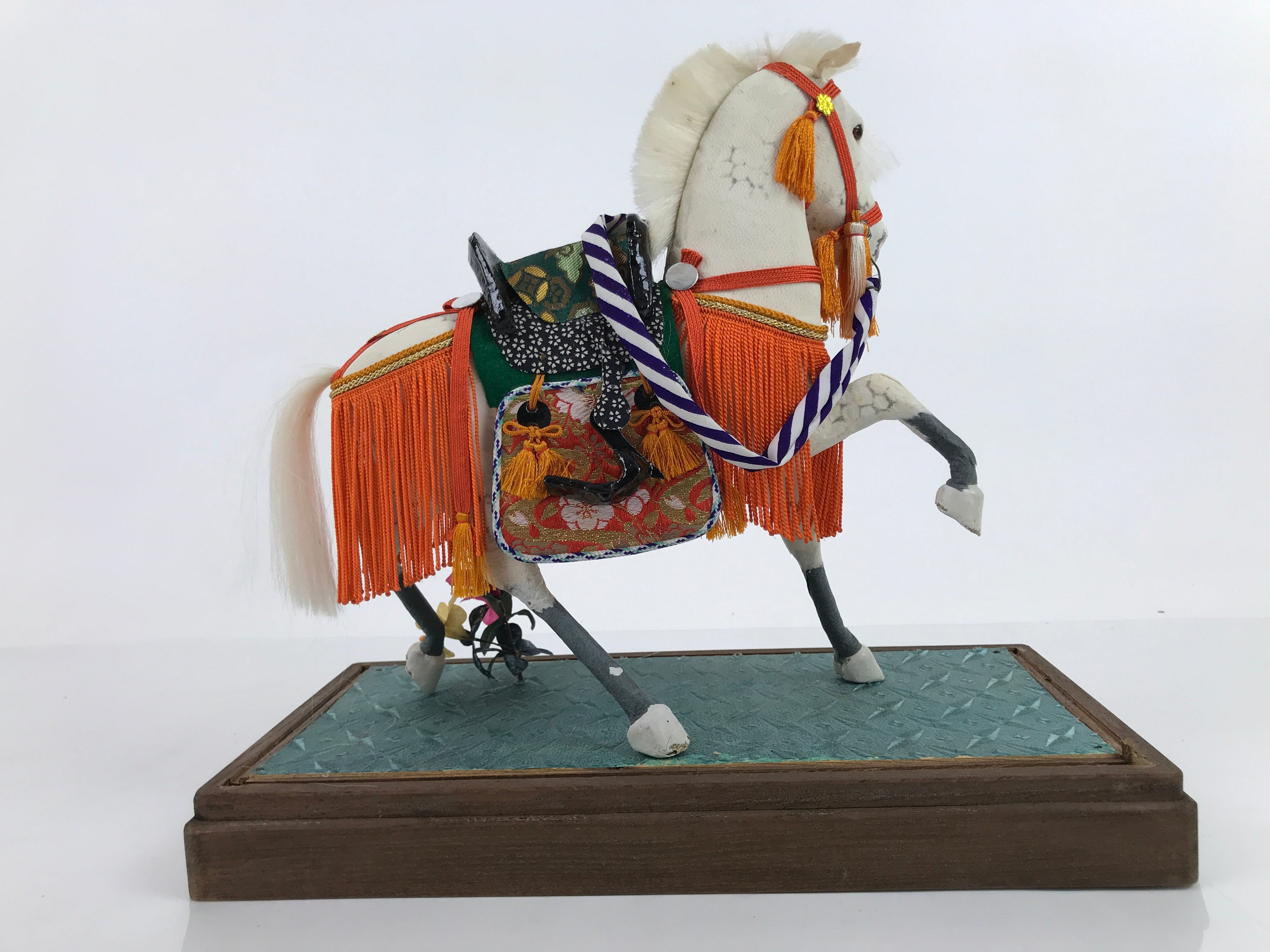 Japanese Gogatsu Ningyo White Horse Figurine Vtg Boys Day Festival Display ID559