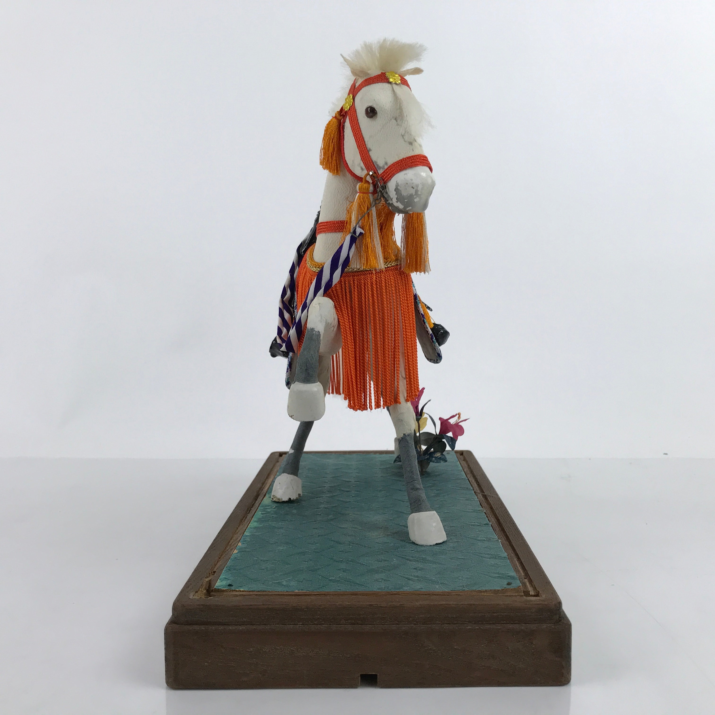 Japanese Gogatsu Ningyo White Horse Figurine Vtg Boys Day Festival Display ID559