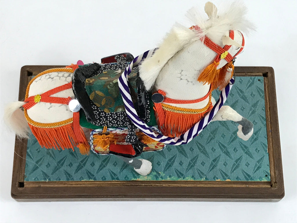 Japanese Gogatsu Ningyo White Horse Figurine Vtg Boys Day Festival Display ID559