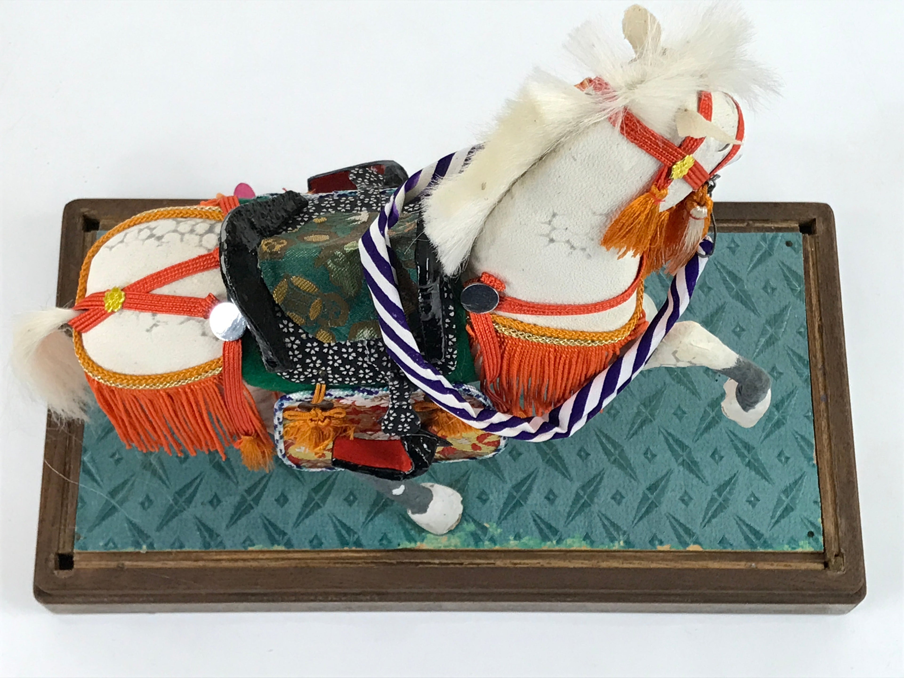 Japanese Gogatsu Ningyo White Horse Figurine Vtg Boys Day Festival Display ID559