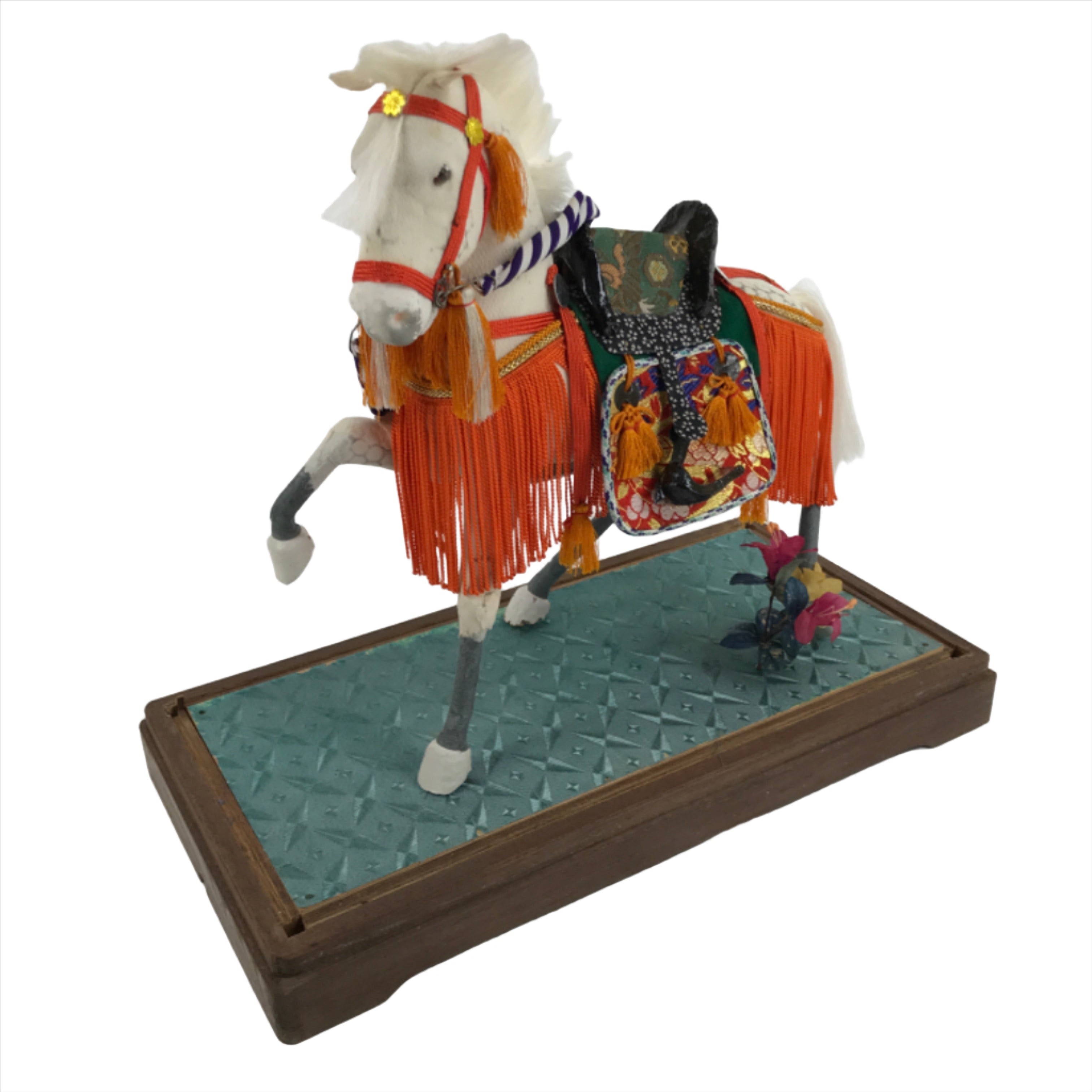 Japanese Gogatsu Ningyo White Horse Figurine Vtg Boys Day Festival Display ID559