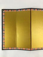 Japanese Gold Folding Screen Byobu Panel Vtg Hina Doll Miniature Furniture ID511