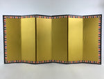 Japanese Gold Folding Screen Miniature Furniture Vtg Byobu Panel Hina Doll ID512