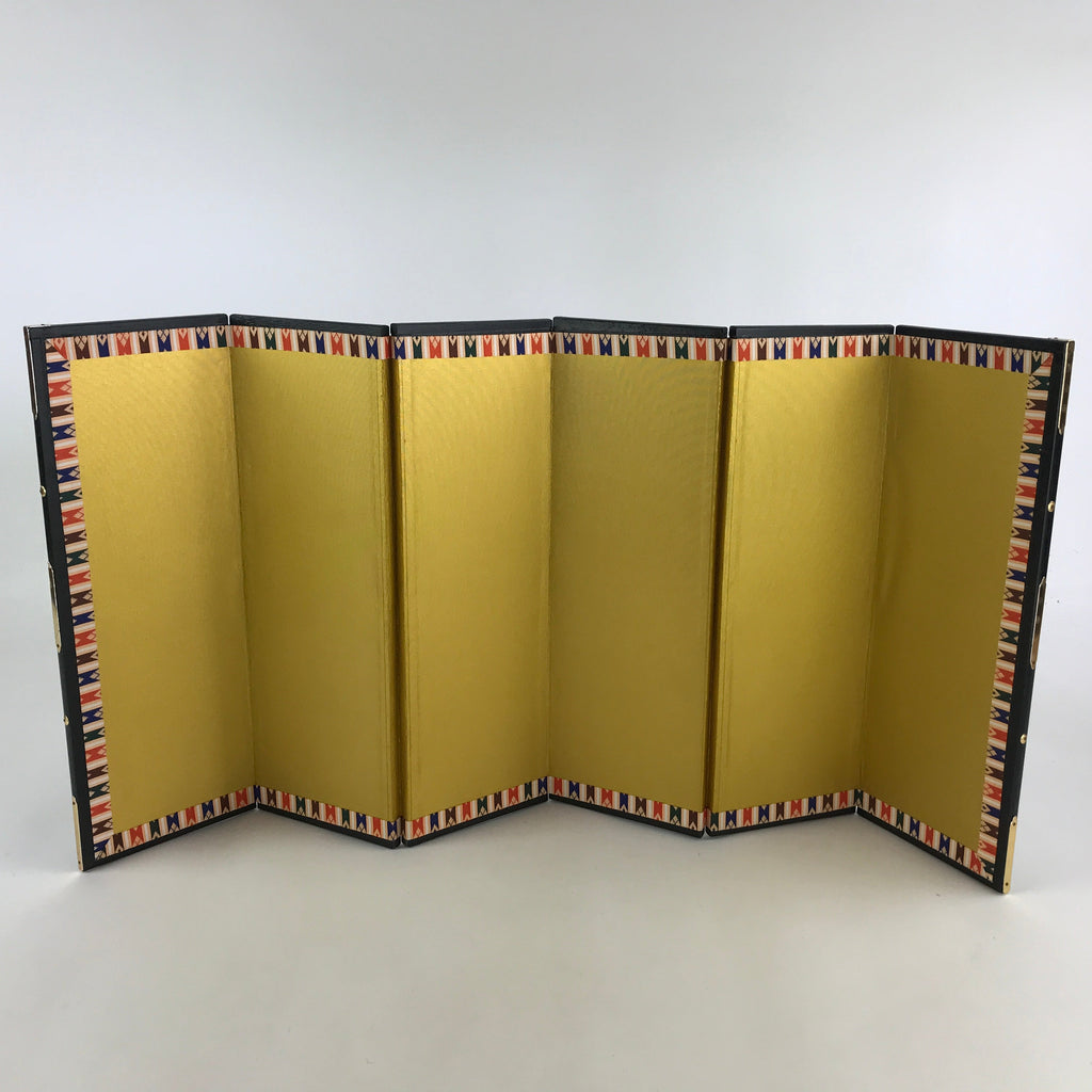 Japanese Gold Folding Screen Miniature Furniture Vtg Byobu Panel Hina Doll ID512