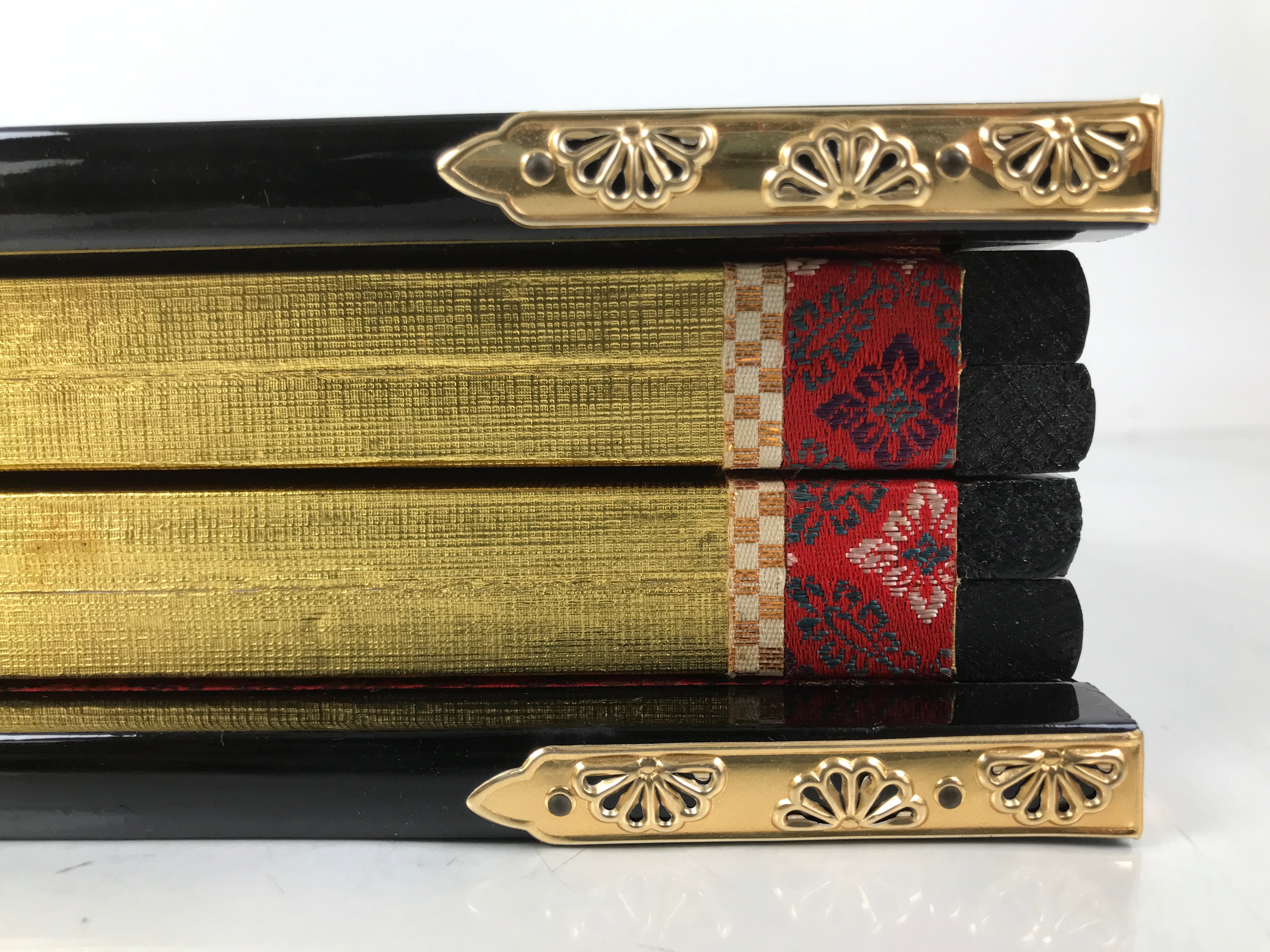 Japanese Gold Hina Doll Display Folding Screen Byobu Panel Vtg Furniture ID619