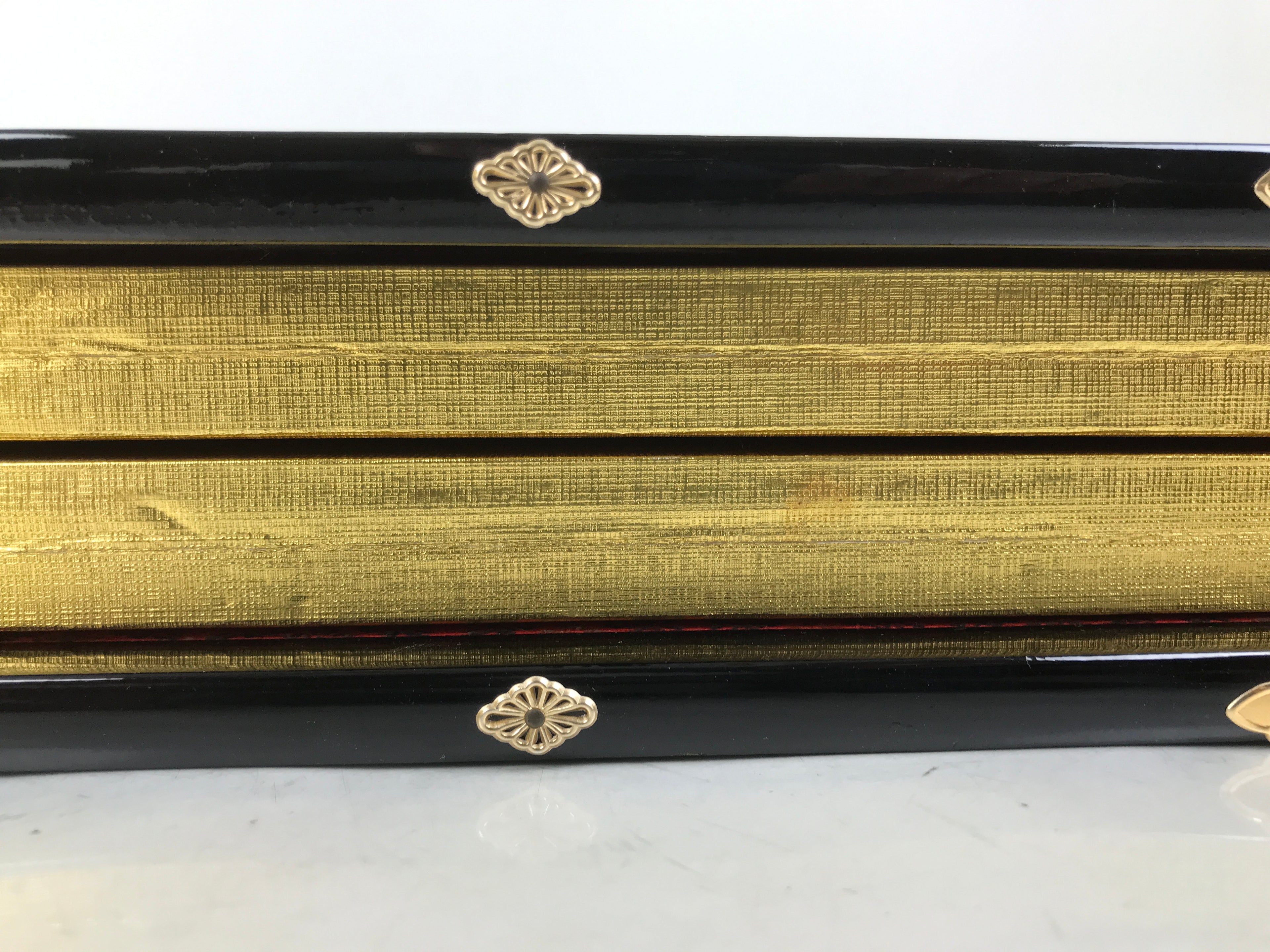 Japanese Gold Hina Doll Display Folding Screen Byobu Panel Vtg Furniture ID619