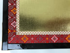 Japanese Gold Hina Doll Display Folding Screen Byobu Panel Vtg Furniture ID619
