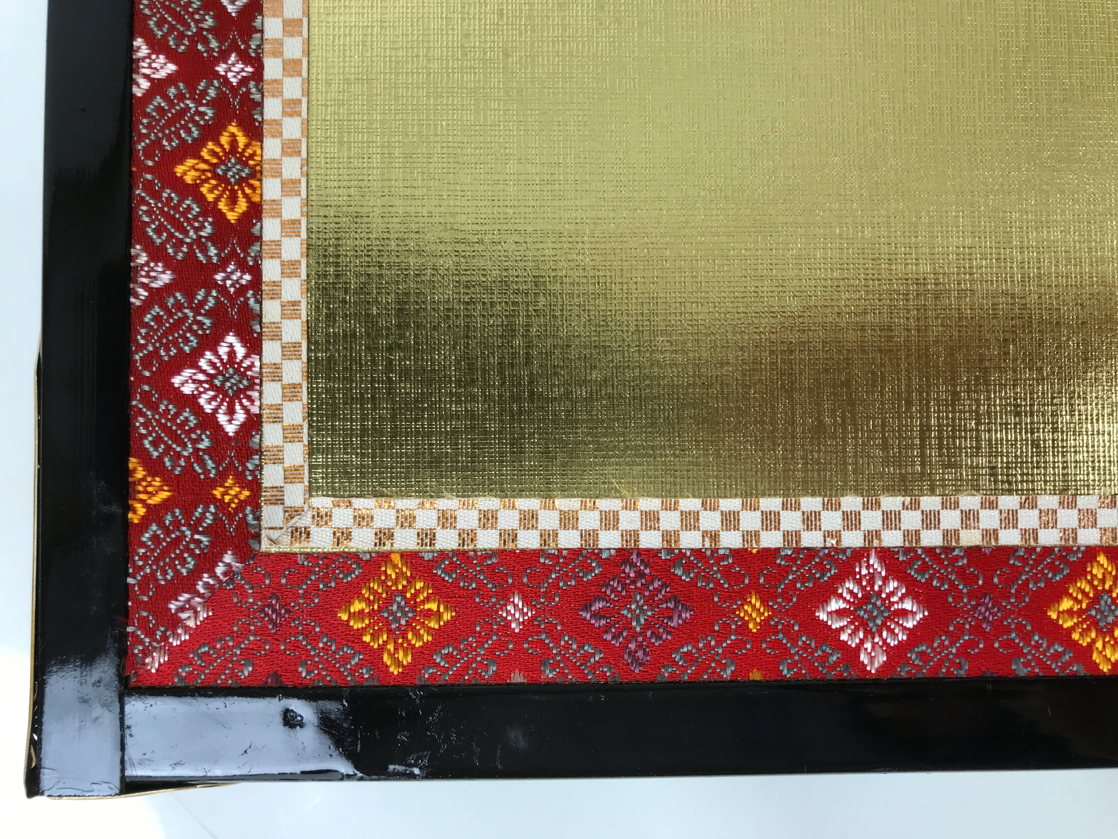 Japanese Gold Hina Doll Display Folding Screen Byobu Panel Vtg Furniture ID619
