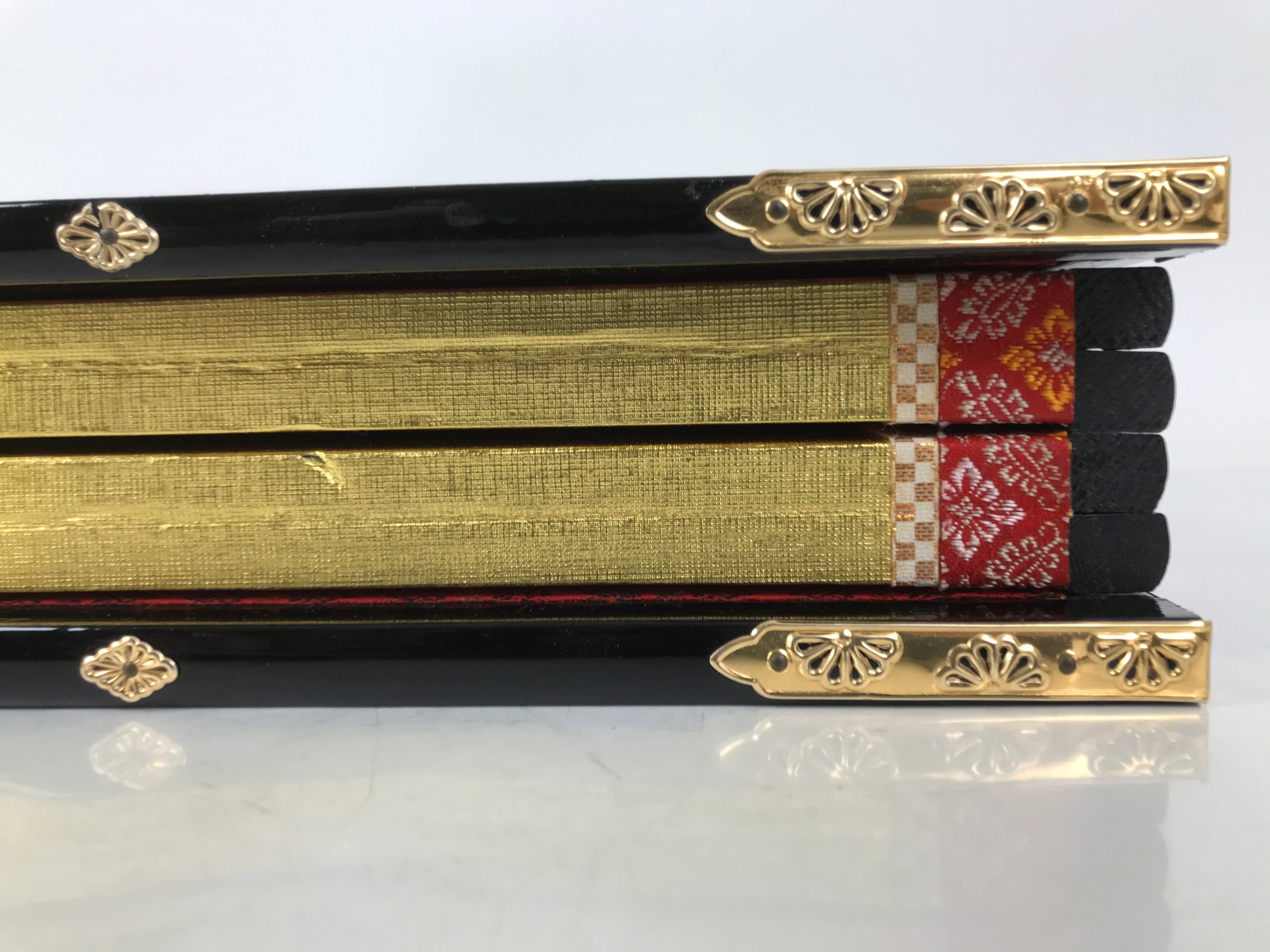 Japanese Gold Hina Doll Display Folding Screen Byobu Panel Vtg Furniture ID620