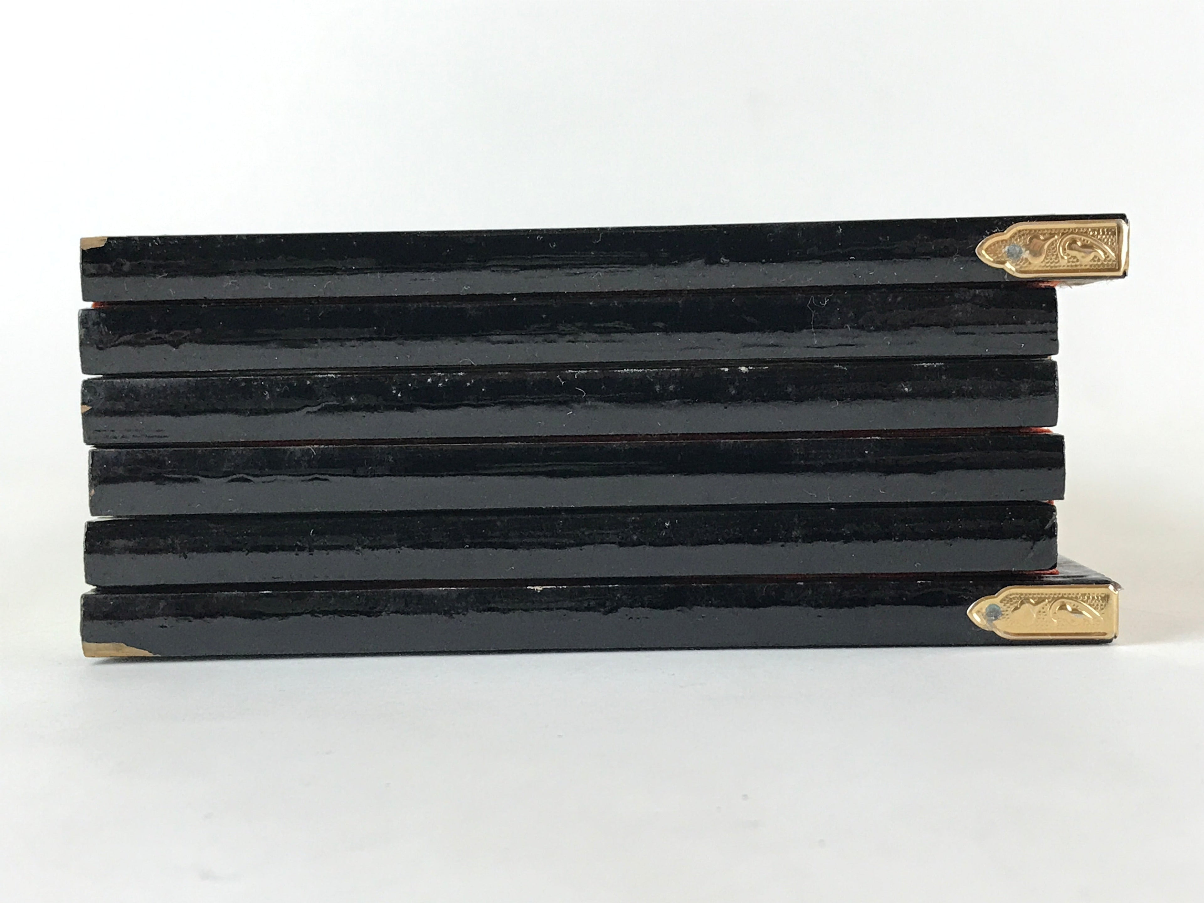 Japanese Gold Hina Doll Folding Screen Byobu Panel Vtg Miniature Furniture ID526