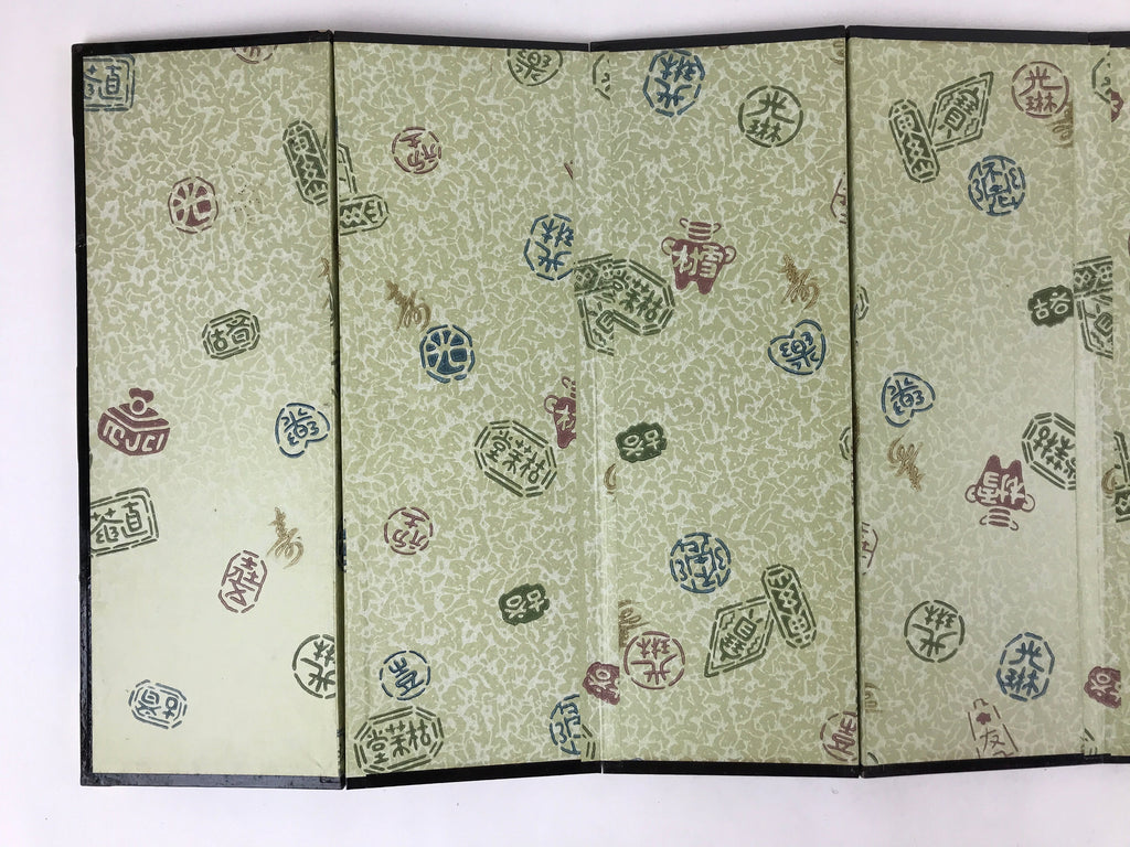 Japanese Gold Hina Doll Folding Screen Byobu Panel Vtg Miniature Furniture ID526