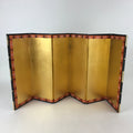 Japanese Gold Hina Doll Folding Screen Byobu Panel Vtg Miniature Furniture ID526