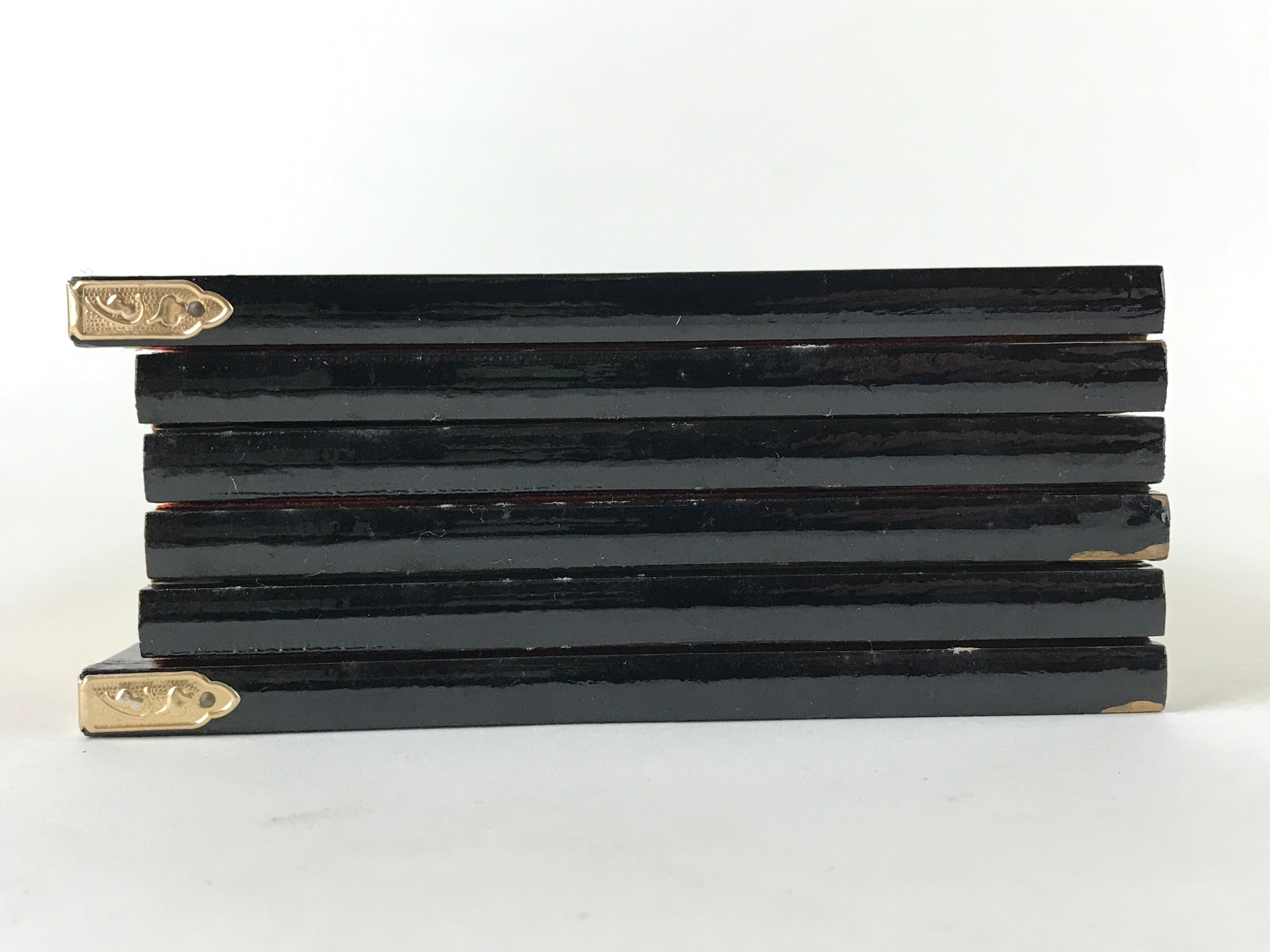 Japanese Gold Hina Doll Folding Screen Byobu Panel Vtg Miniature Furniture ID527