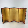 Japanese Gold Hina Doll Folding Screen Byobu Panel Vtg Miniature Furniture ID527