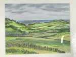 Japanese Green Fields Landscape Pastel Drawing Art Signed Yoshihiro Hagino FL344