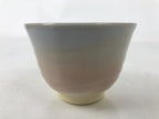 Japanese Hagi Ware Ceramic Yunomi Teacup Vtg Pottery Pink Gray Yakimono TC555