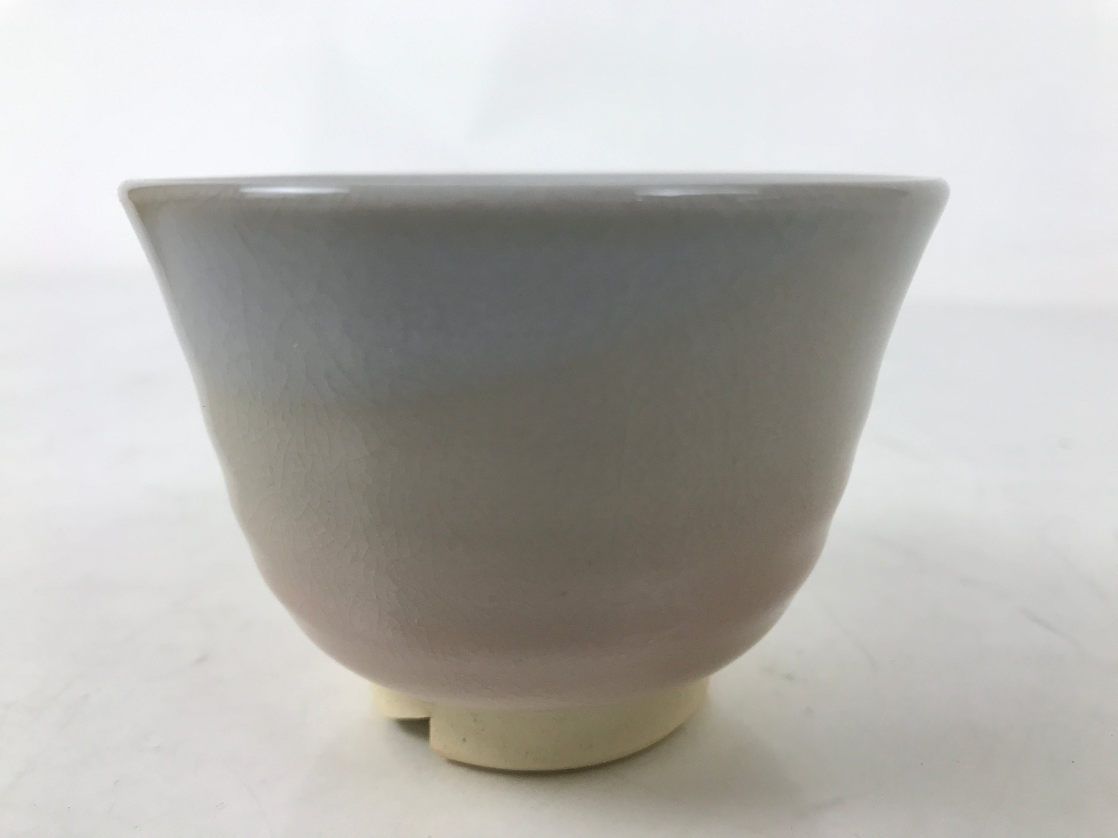 Japanese Hagi Ware Ceramic Yunomi Teacup Vtg Pottery Pink Gray Yakimono TC555