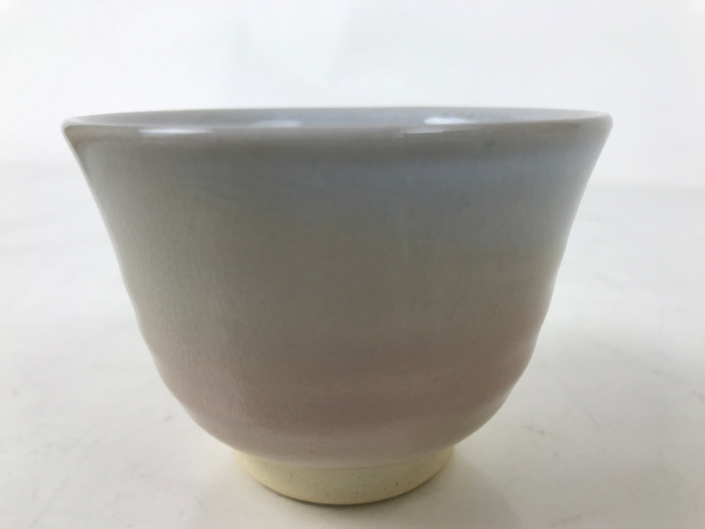 Japanese Hagi Ware Ceramic Yunomi Teacup Vtg Pottery Pink Gray Yakimono TC555