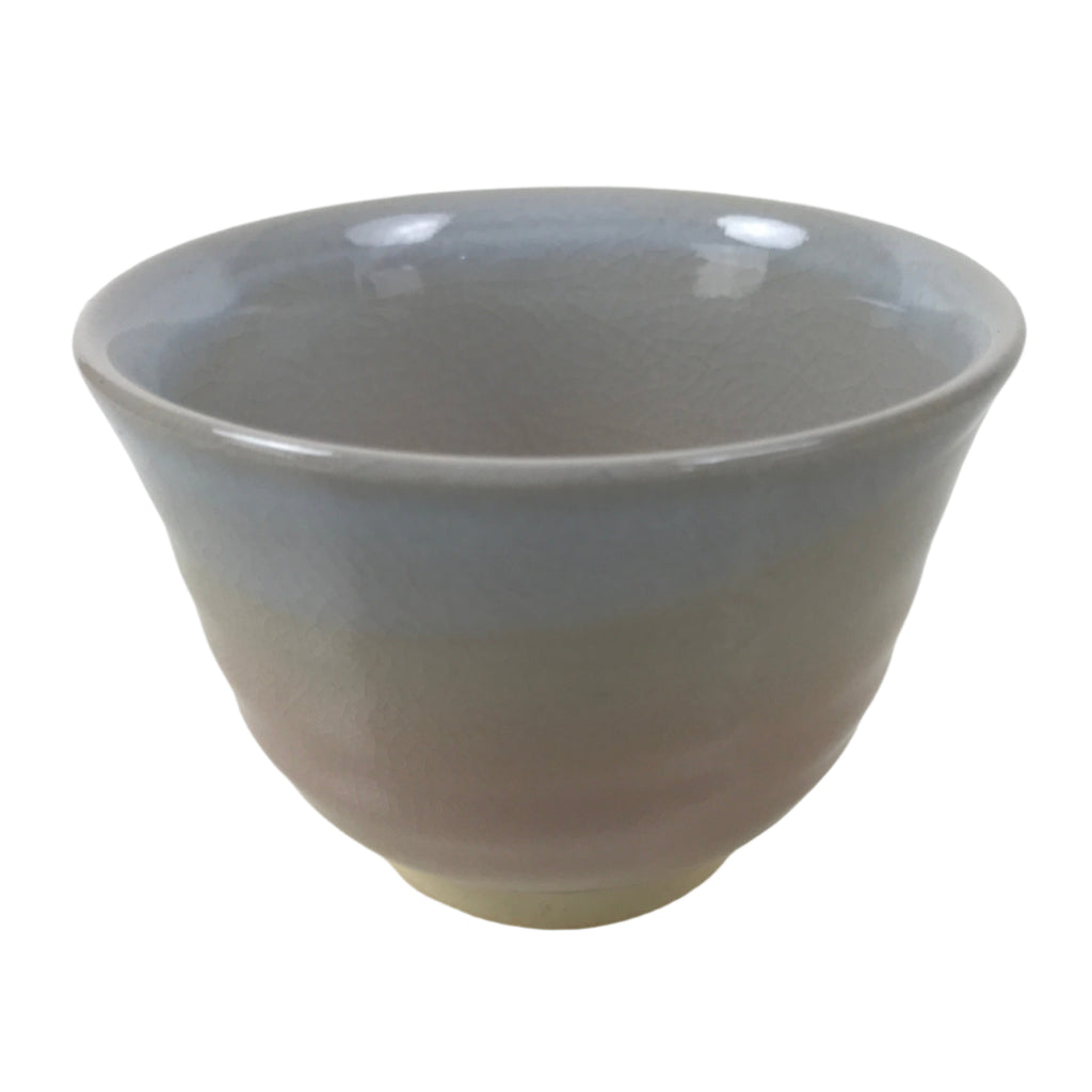 Japanese Hagi Ware Ceramic Yunomi Teacup Vtg Pottery Pink Gray Yakimono TC555