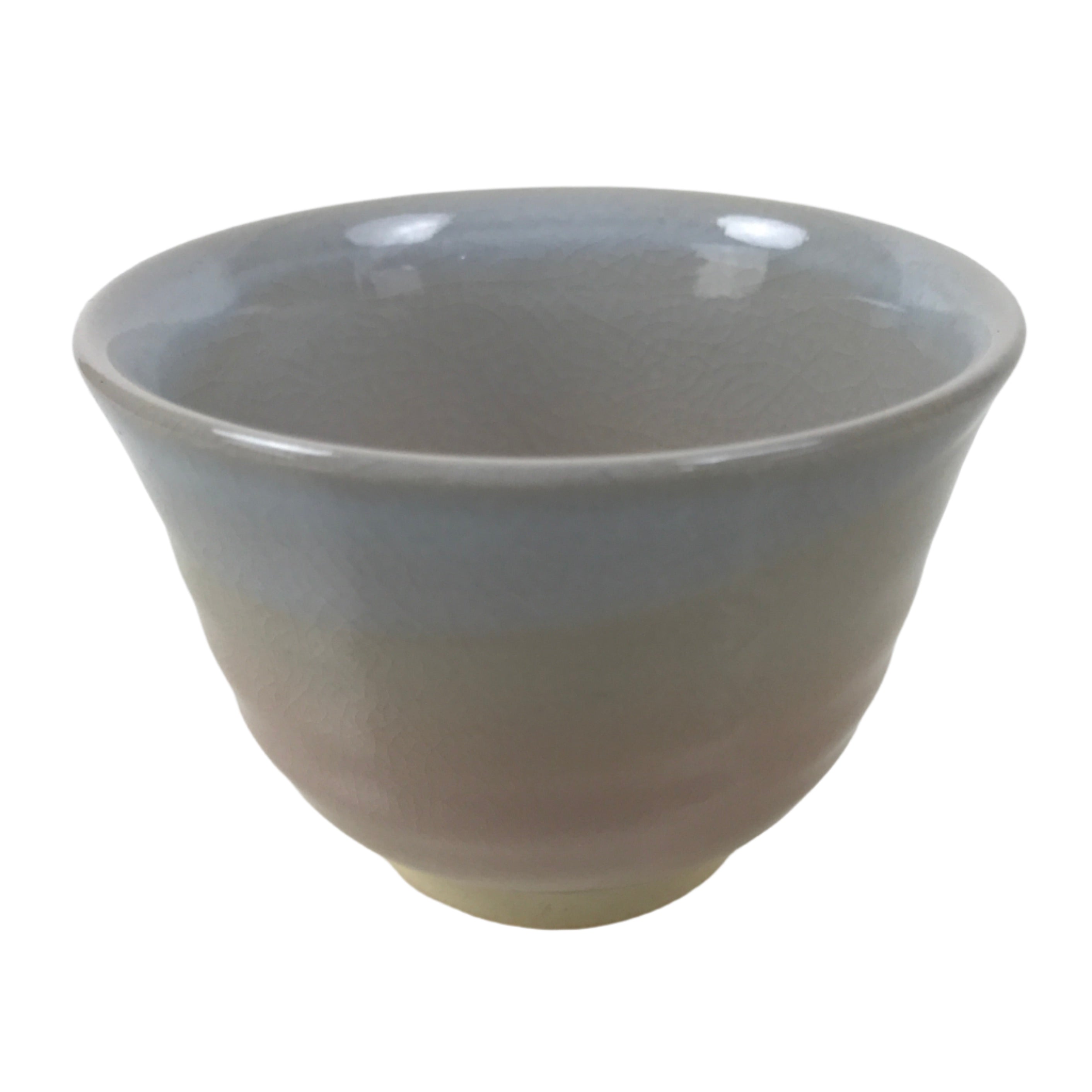 Japanese Hagi Ware Ceramic Yunomi Teacup Vtg Pottery Pink Gray Yakimono TC555