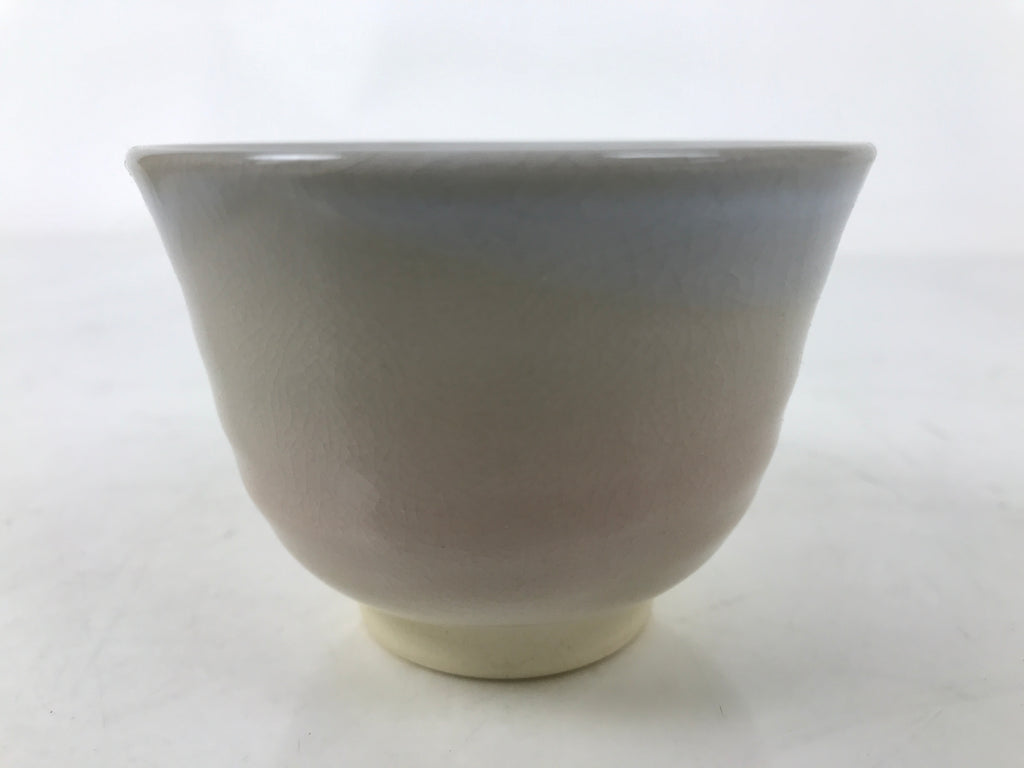 Japanese Hagi Ware Ceramic Yunomi Teacup Vtg Pottery Pink Gray Yakimono TC556