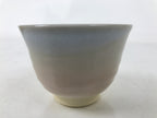 Japanese Hagi Ware Ceramic Yunomi Teacup Vtg Pottery Pink Gray Yakimono TC557