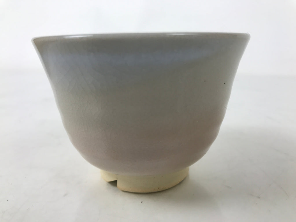 Japanese Hagi Ware Ceramic Yunomi Teacup Vtg Pottery Pink Gray Yakimono TC557