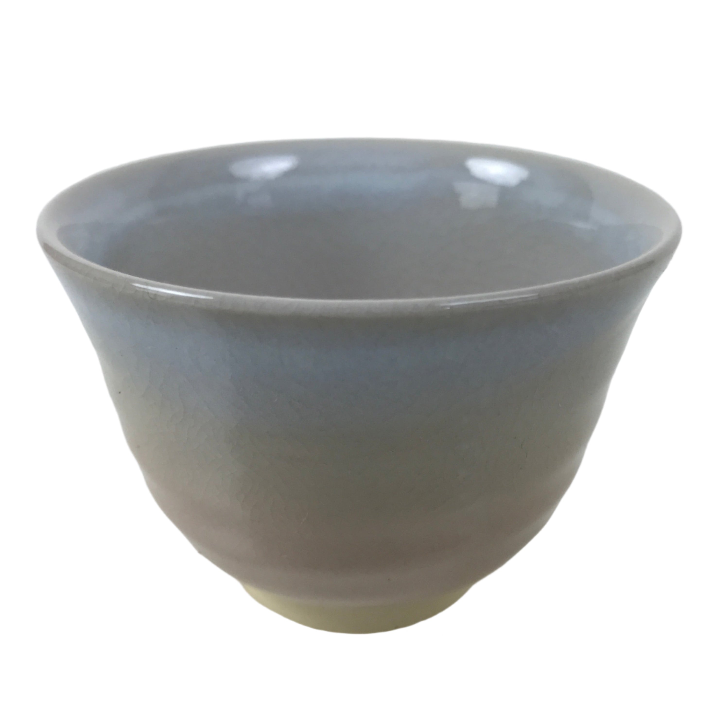 Japanese Hagi Ware Ceramic Yunomi Teacup Vtg Pottery Pink Gray Yakimono TC557