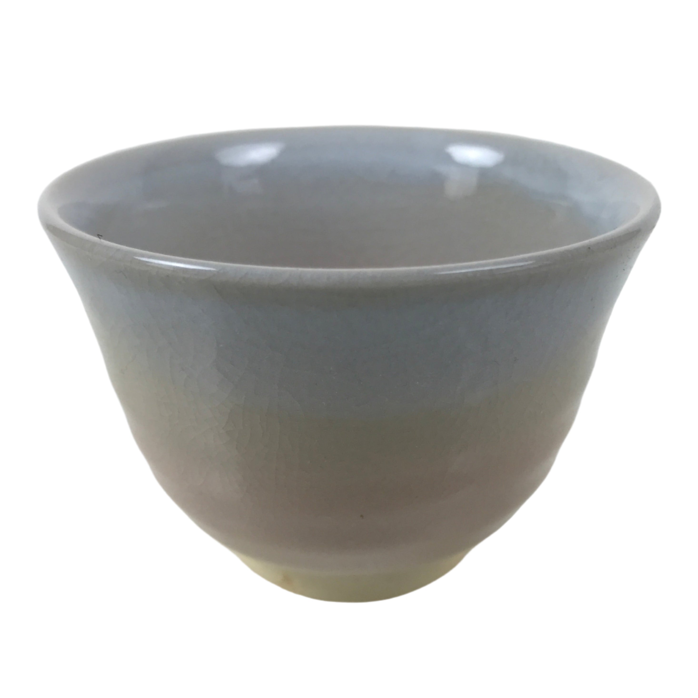 Japanese Hagi Ware Ceramic Yunomi Teacup Vtg Pottery Pink Gray Yakimono TC558