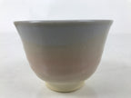Japanese Hagi Ware Ceramic Yunomi Teacup Vtg Pottery Pink Gray Yakimono TC559