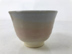 Japanese Hagi Ware Ceramic Yunomi Teacup Vtg Pottery Pink Gray Yakimono TC559