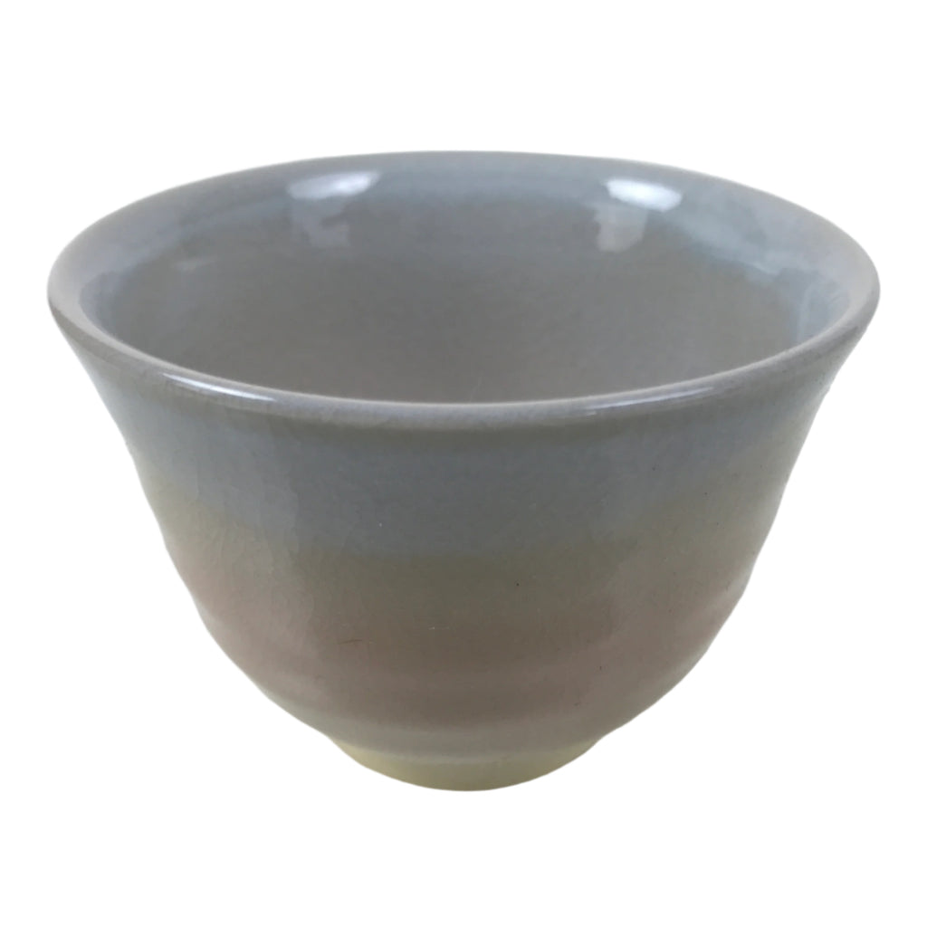 Japanese Hagi Ware Ceramic Yunomi Teacup Vtg Pottery Pink Gray Yakimono TC559