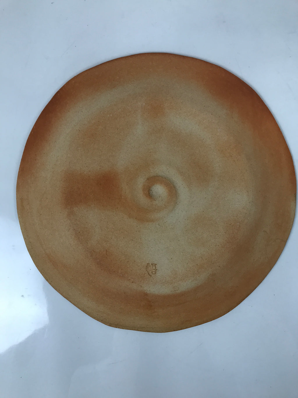 Japanese Hagi-yaki Ceramic Serving Dish Round Large Plate Box Orange White PX772