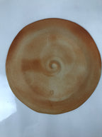 Japanese Hagi-yaki Ceramic Serving Dish Round Large Plate Box Orange White PX772