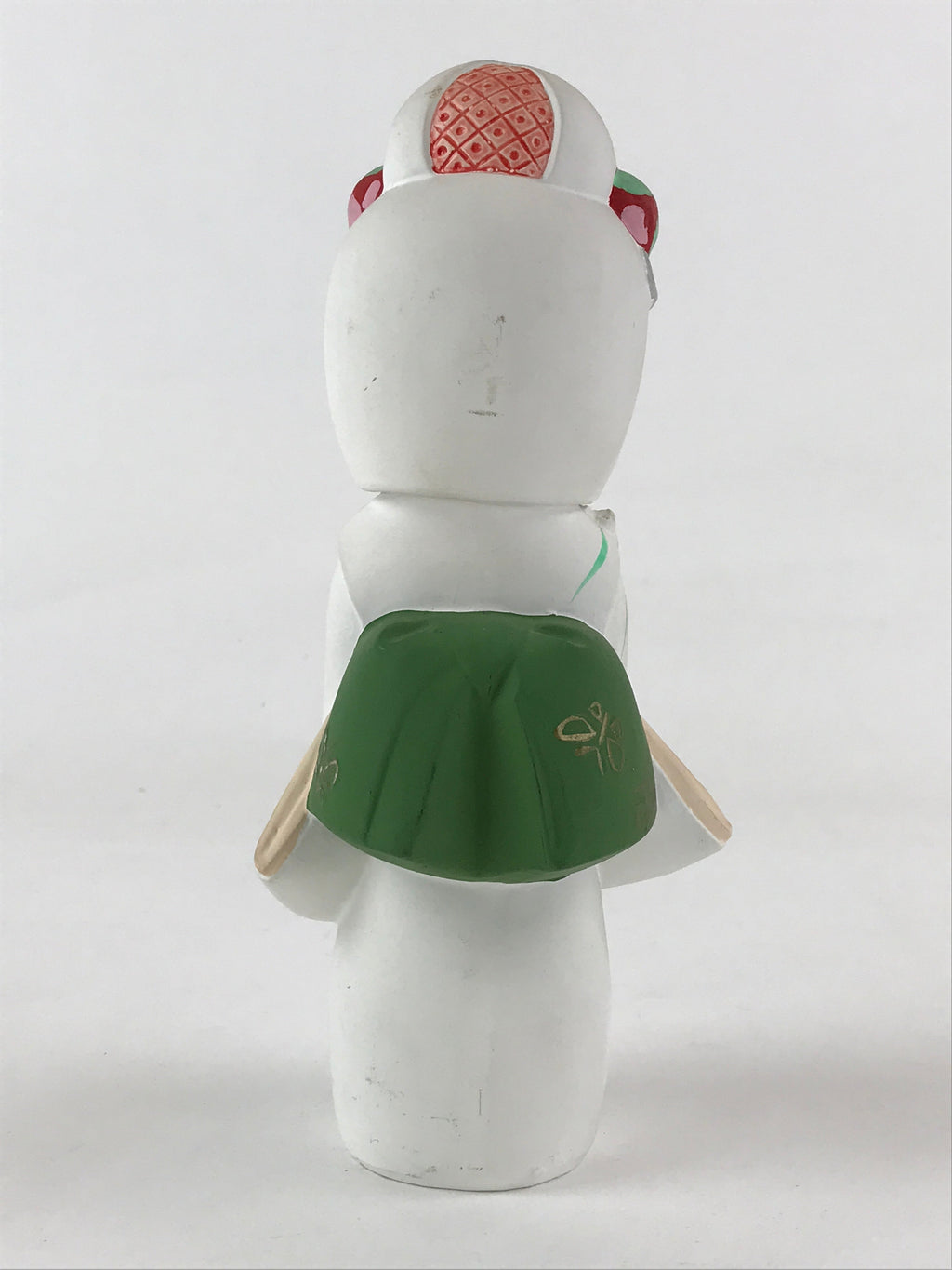 Japanese Hakata-Ningyo Clay Doll Traditional Handicraft Girl Kimono White BD897
