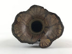 Japanese Hand Carved Wooden Flower Vase Vtg Kabin Ikebana Tall Brown FK48