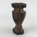 Japanese Hand Carved Wooden Flower Vase Vtg Kabin Ikebana Tall Brown FK48