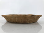 Japanese Hand Woven Bamboo Basket Kago Vtg Kikuzoku Ami Weave Round Brown B257