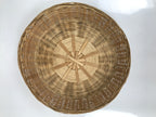 Japanese Hand Woven Bamboo Basket Kago Vtg Kikuzoku Ami Weave Round Brown B257