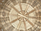 Japanese Hand Woven Bamboo Basket Kago Vtg Kikuzoku Ami Weave Round Brown B257