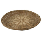 Japanese Hand Woven Bamboo Basket Kago Vtg Kikuzoku Ami Weave Round Brown B257