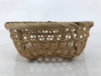 Japanese Hand Woven Bamboo Basket Kago Vtg Mutsume Ami Round Morikago B254
