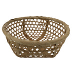 Japanese Hand Woven Bamboo Basket Kago Vtg Mutsume Ami Round Morikago B254
