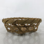 Japanese Hand Woven Bamboo Basket Kago Vtg Mutsume Ami Small Oval Morikago B252