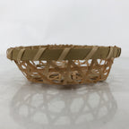 Japanese Hand Woven Bamboo Basket Kago Vtg Mutsume Ami Small Oval Morikago B253
