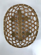 Japanese Hand Woven Bamboo Basket Kago Vtg Mutsume Ami Small Oval Morikago B253